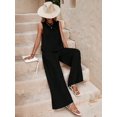 thumbnail image 3 of MOSHU Two Piece Lounge Sets for Women Loose Fit Tank Tops and Wide Leg Pants with Pockets Solid Summer Sets, 3 of 9