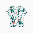 thumbnail image 4 of PatPat Family Matching Plant Print Panel Ruffle Hem Tank Dresses and Short-sleeve T-shirts Sets, Light Green, Boy 4-5 Years, 4 of 6