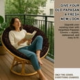 thumbnail image 6 of Vargottam Waterproof Papasan Cushion Cover - 55 Inch Round Chair Slipcover with 8 Secure Ties - Outdoor/Indoor Use - Patchwork Design, 6 of 7