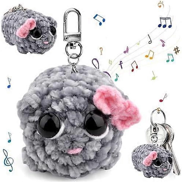 Cute Sad Hamster Plush Doll Crochet Toy with Violin Sound - Emotional Support Soft Toy for Office Desk & Home Decor