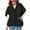 Black, variant on Women Vest Jacket Warm Solid Color Fashion Zipper Pocket Short Sleeve Stand Collar Winter Wear Thermal Inner Layer For Outdoor Work Office Casual