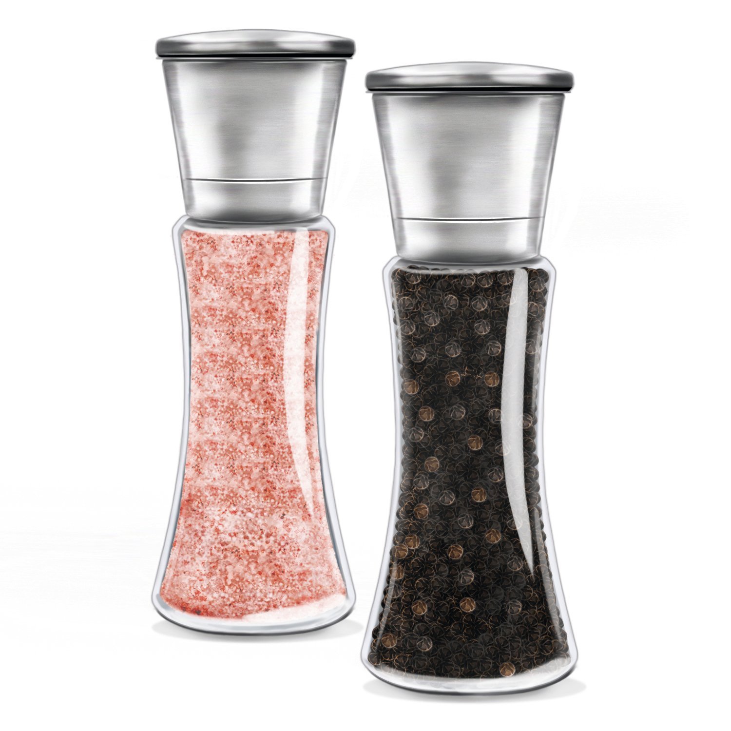Premium Stainless Steel Salt & Pepper Grinder Set of 2 Pepper & Salt
