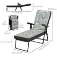 thumbnail image 3 of Outsunny Chaise Longue d'Extérieur avec Coussin, Chaise de Patio Pliable et Inclinable, 3 of 10
