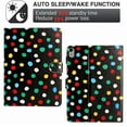 thumbnail image 4 of ELEHOLD Leather Case for iPad 10th Gen 10.9" 2022, Cute Point Pattern with Card Slots Auto Wake/Sleep Function Cover Kickstand Magnetic Clasp Shockproof Protective Case, Black + Colorful, 4 of 8