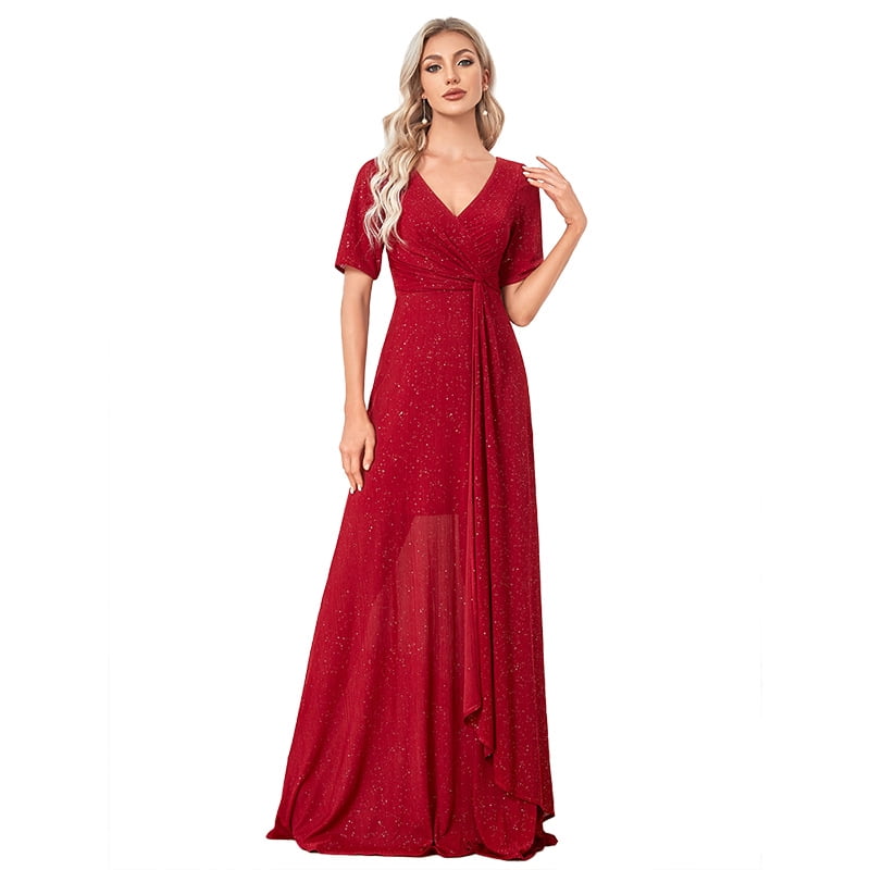 strapless open back dress Wine Red Long Wedding-Guest Dress: Ladivine CH386 Wine / Medium