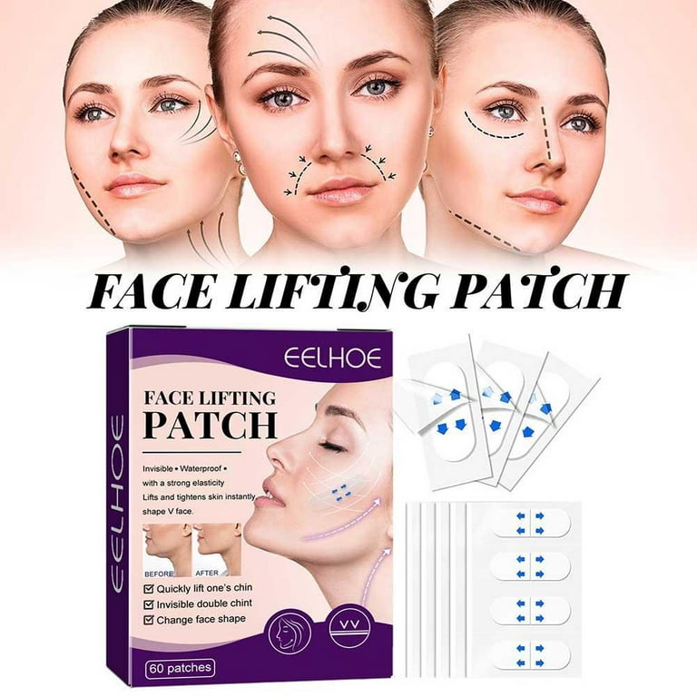 Maitys 68 Pieces Face Lifting Tapes with Lifting Rope Sets 60 Pieces  Invisible Face Lift Tape Adhesive Lifting Patch Quick Face Lifting Band  Neck Eye