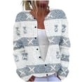 thumbnail image 3 of QATAINLAV Cute Sweaters for Woman Open Front Button Up Knitted Cardigans Long Sleeve Sweater Tops Christmas Gifts, Light Blue, XXXXL, 3 of 6