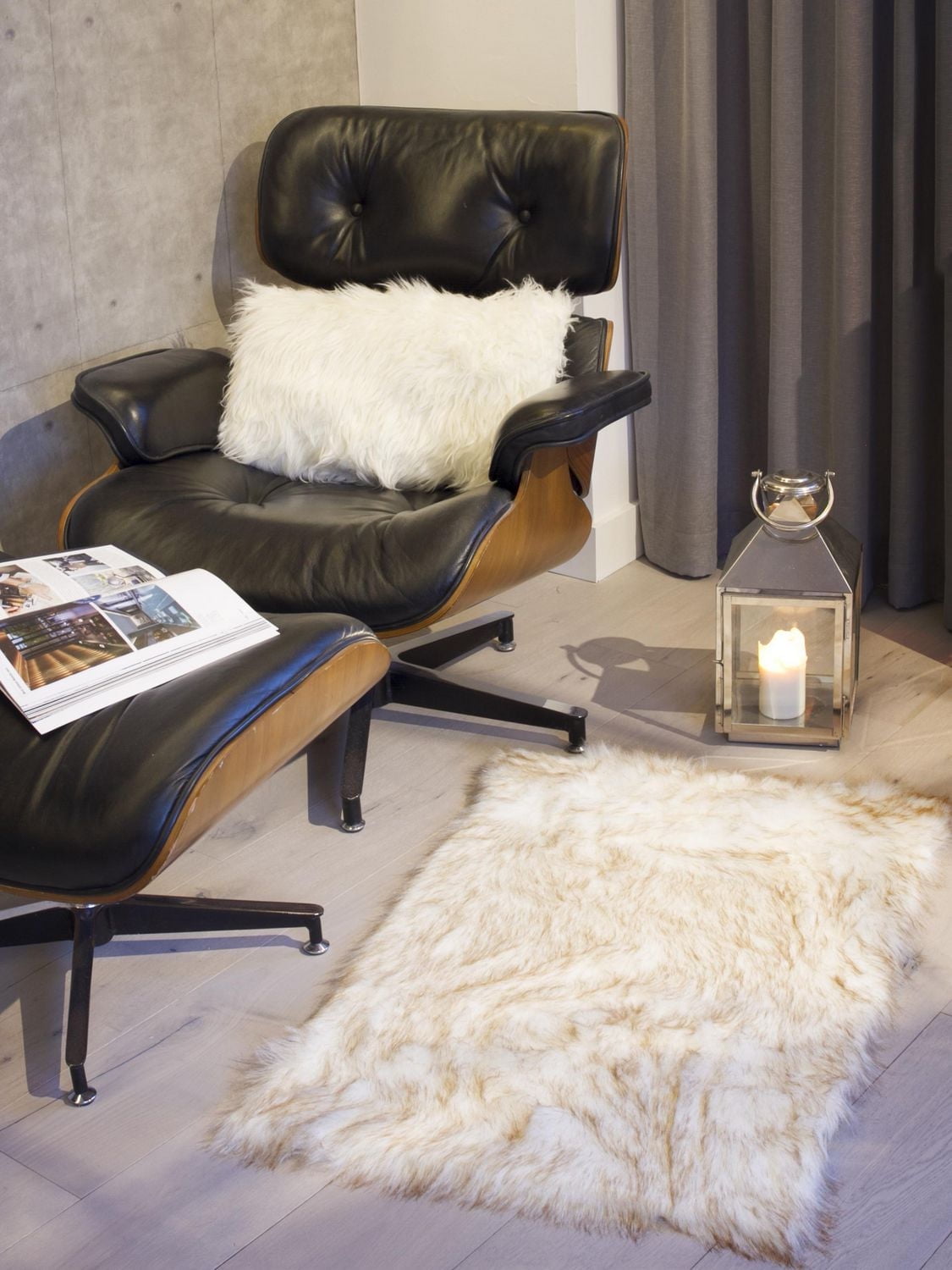 H-Luxe Hudson Faux Fur2'X3' Rug