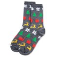 thumbnail image 3 of MeMoi Women's Holiday Icons Crew Socks - Womens - Female, 9-11, Charcoal Heather, 3 of 3
