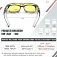 thumbnail image 6 of FEISEDY Men Women Night Driving Glasses Fit over Glasses Anti-Glare Polarized Wrap Yellow Sunglasses Over Glasses B2593, 6 of 11