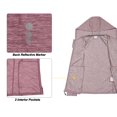thumbnail image 7 of Men's Running Sport Track Hooded Jacket Full Zip Workout Athletic Fitness Jackets for Training Dark Red Heather L, 7 of 7