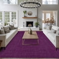 thumbnail image 4 of Purple Burlap Texture Large Area Rugs for Bedroom Living Room, Soft Non Slip Carpet Bedside Rug, Farmhouse Vintage Purple Rectangular Floor Cover Kitchen Accent Rug 5'x8' for Dining Room/Office, 4 of 9