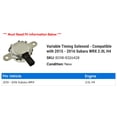 thumbnail image 2 of Variable Timing Solenoid - Compatible with 2015 - 2016 Subaru WRX 2.0L H4, 2 of 2