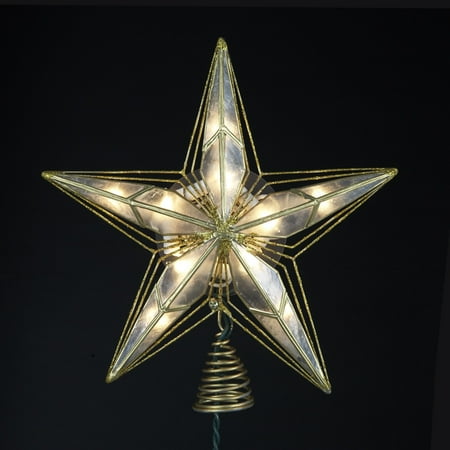 95 Lighted Capiz And Gold Painted Star Christmas Tree Topper 95 Lighted Capiz And Gold Painted Star Christmas Tree Topper