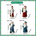 thumbnail image 3 of HCTSHG 3 Pcs Christmas Santa Claus Figurines 6'' Standing Christmas Figurines Ornaments Handcrafted Night Light Crafts Resin Santa Sculpture Holding Lantern Book Cane for Home Decor Gift, 3 of 9