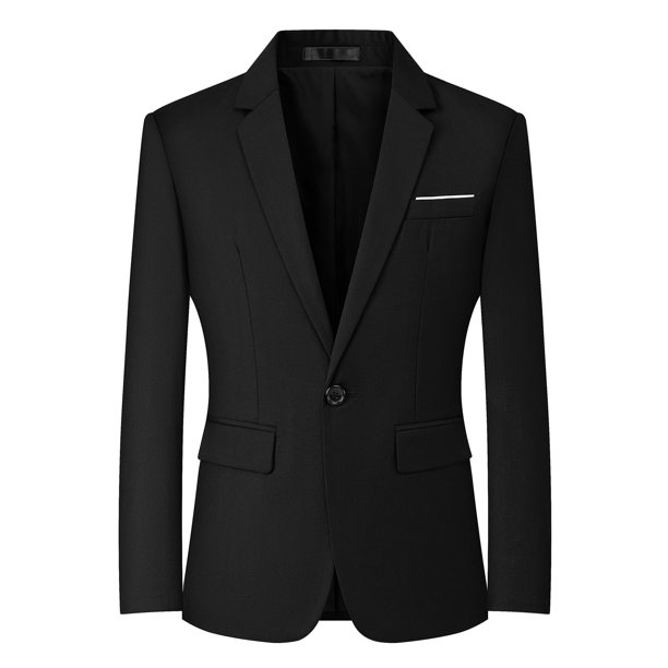 Traje casual de negocios Blazer Mylldey, ajustado, para hombre, negro, talla XS