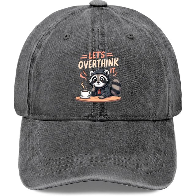 Cute Raccoon Thinking Graphic Hat Men Funny Baseball Caps Funny Gifts for Men