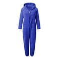 thumbnail image 3 of Byoo Tween Girls Pajama Zipper Full Sleeve Cat Ears Hooded Jumpsuit Sleepwear Winter Warm Cozy Homewear for Kids, 3 of 4