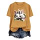 thumbnail image 4 of Tops de Cuello Alto para las Mujeres Amante Impreso Camiseta Cuello Redondo Manga Corta, Poliéster Spandex, 4 of 7