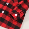 thumbnail image 5 of URMAGIC 1-6T Baby Boys Long Sleeve Button Down Red Plaid Shirt Ripped Jeans Casual Outfits, 5 of 8