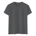 thumbnail image 5 of Womens T Shirts Crew Neck Short Sleeve Basic Summer Solid Color Tops 2025 Trendy Beach Casual Classic-Fit Comfy Outfits Clothes, 5 of 5