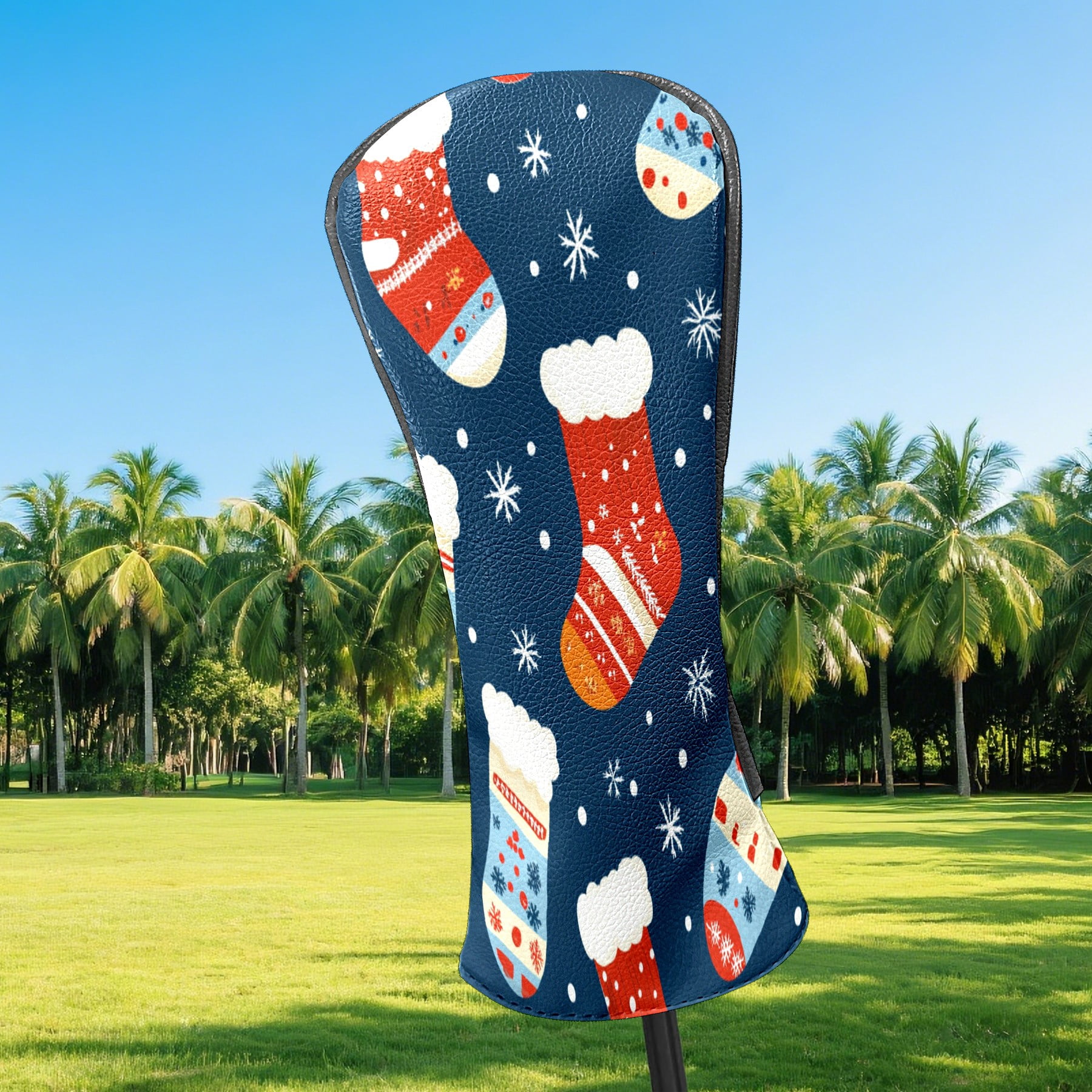 Golf Club Covers PU Leather Waterproof Head Covers for Fairway Woods Hybrids Christmas Stockings