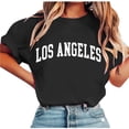 thumbnail image 2 of YHAJDS T Shirts for Women Short Sleeve Round Neck Letter Print Casual Pullover Summer, 2 of 5