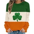 thumbnail image 5 of Womens St Patricks Day Sweatshirts Crew Neck Loose Holiday Green Print Shirts Casual Comfy Pullover Tops (XL, Green 1), 5 of 7