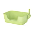 thumbnail image 3 of Bandeja de arena para mascotas con parte abierta, caja de arena antisalpicaduras para gatos, lados altos con cuchara para todo tipo de arena Verde, 3 of 8