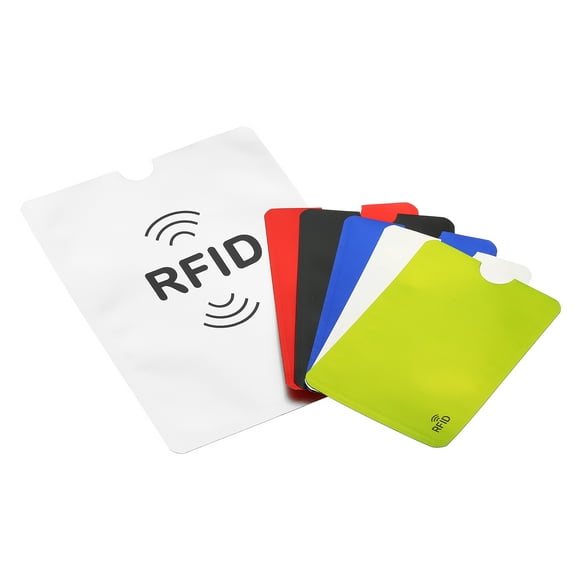 Unique Bargains RFID Blocking Passport Sleeve Set 14Pack Aluminum Credit Card Holder 5 Colors