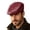 Red, variant on Retro PU Leather Forward Cap Autumn‑Winter Beret Cap Multi Solid Color ladder Style Street‑wear Driving Daily Headwear
