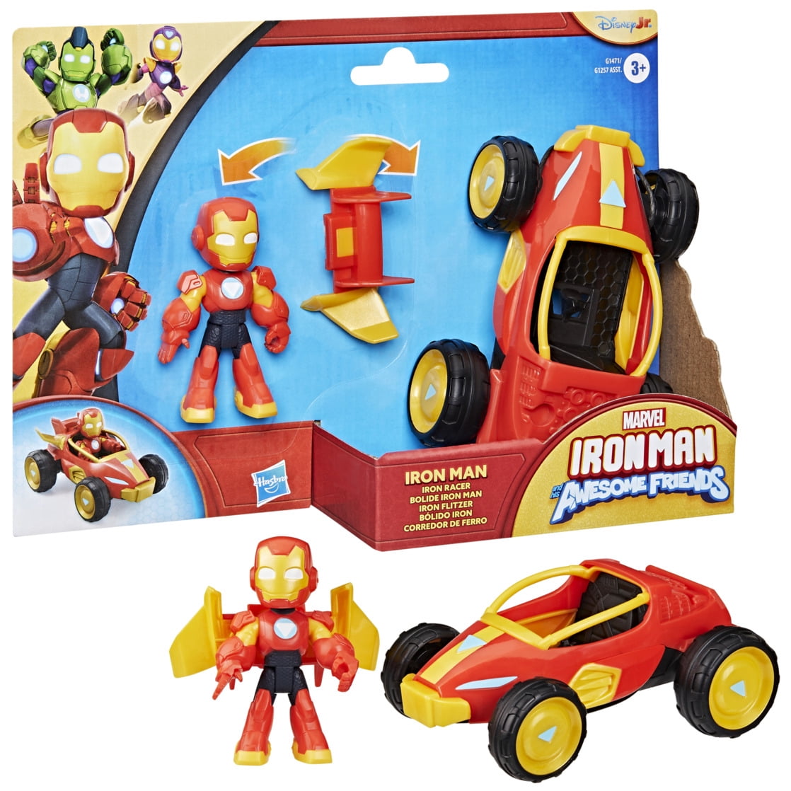 Marvel Iron Man and his Awesome Friends Iron Racer Action Figure & Toy Vehicle for Kids Ages 3 and up