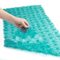 thumbnail image 1 of Alfombra de baño WELTRXE Pebbles, antideslizante, 90 x 40 cm, color verde azulado, para ducha, 1 of 7