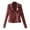 Wine Cardigan Coats for Women, variant on USSUMA Women's Faux Leather Short Moto Jacket Zip-up Slim PU Biker Coat with Pockets