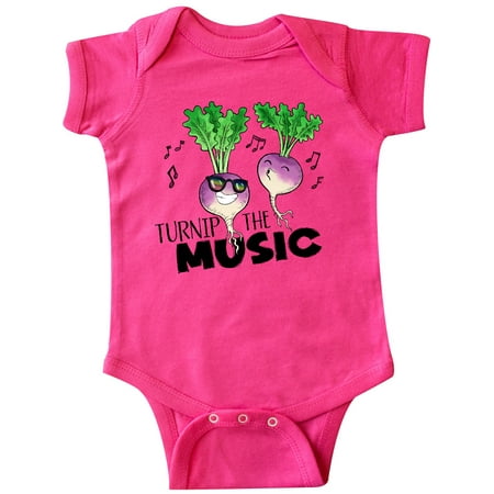 

Inktastic Turnip the Music Partying Vegetables Gift Baby Boy or Baby Girl Bodysuit