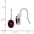 thumbnail image 2 of White Sterling Silver Earring Drop & Dangle Women'S Garnet Oval Red 20 mm 7, 2 of 2