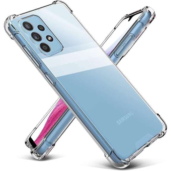 Clear Case for Samsung Galaxy A53 5G, Shockproof Bumper Protective Cover Hard PC Back Flexible TPU Raised Bezel Hybrid Design Slim Fit with Airbag Corners