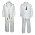 thumbnail image 3 of New Born Baby Boy Teen Christening Baptism Formal White Paisley Suit Silver Gold Patch on Stole & Back SM-20, 3 of 4