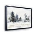 thumbnail image 3 of Christmas Minimalistic Snow and Forest Landscape 20 in x 12 in Framed Painting Canvas Art Print, by Designart, 3 of 5