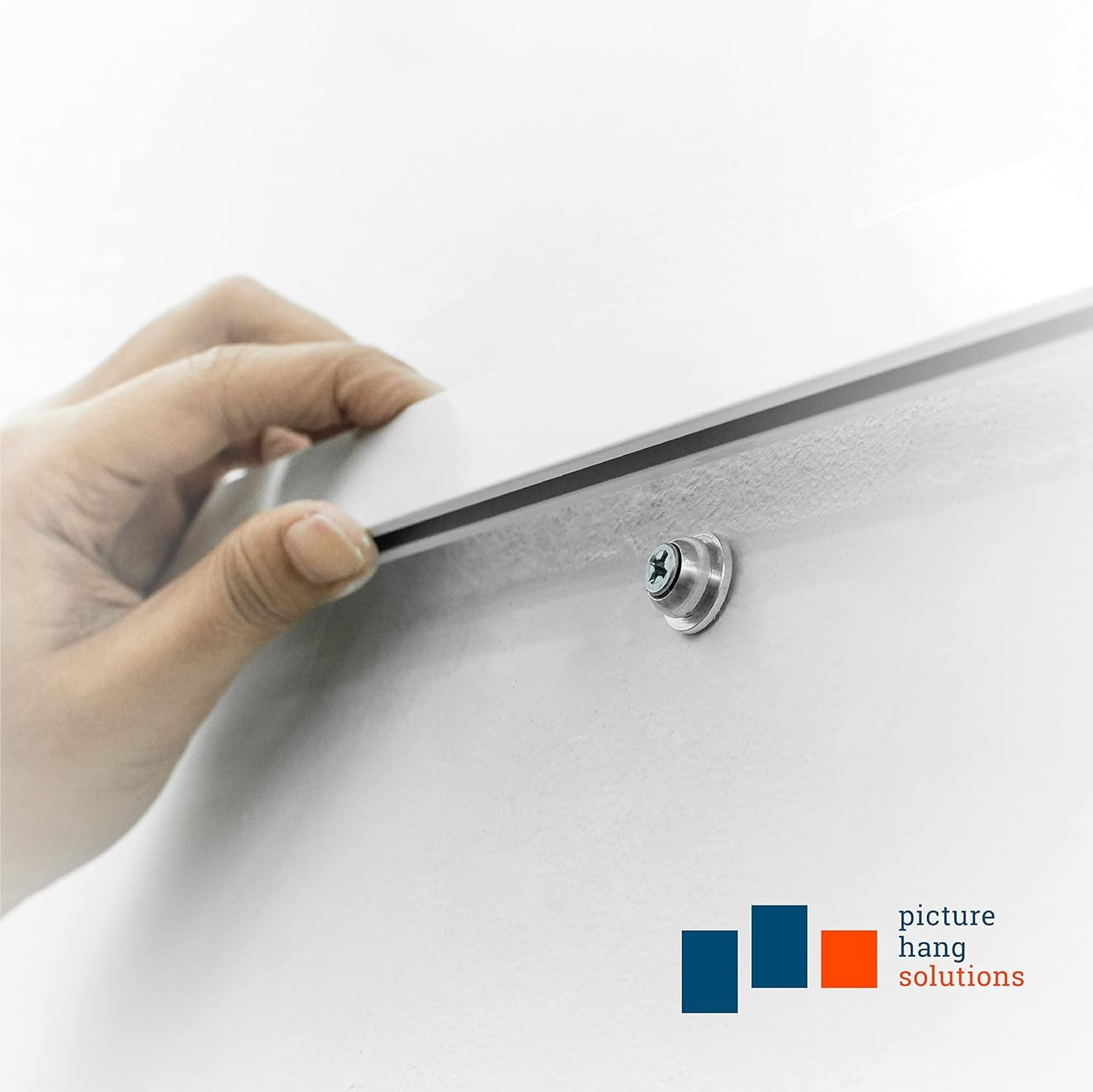 Picture Hang Solutions - Track 100 Picture Rail Kit - Includes 79-inch Wall Track, Steel Cords, Adjustable Hooks, and Hardware - Gallery Hanging Systems (1 set per pack)