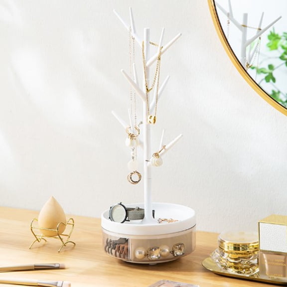 Cheers.US Jewelry Rack,Jewerly Organizer Earing and Necklace Bracelet Display Stand Women's Deer Tree Display Jewelry Holder with Storage Drawer