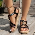 thumbnail image 3 of Mepaouo Womens Sandals Comfort Walking Shoes Open Toe Strappy Bohemian Summer Beach Dressy Flats, 3 of 8