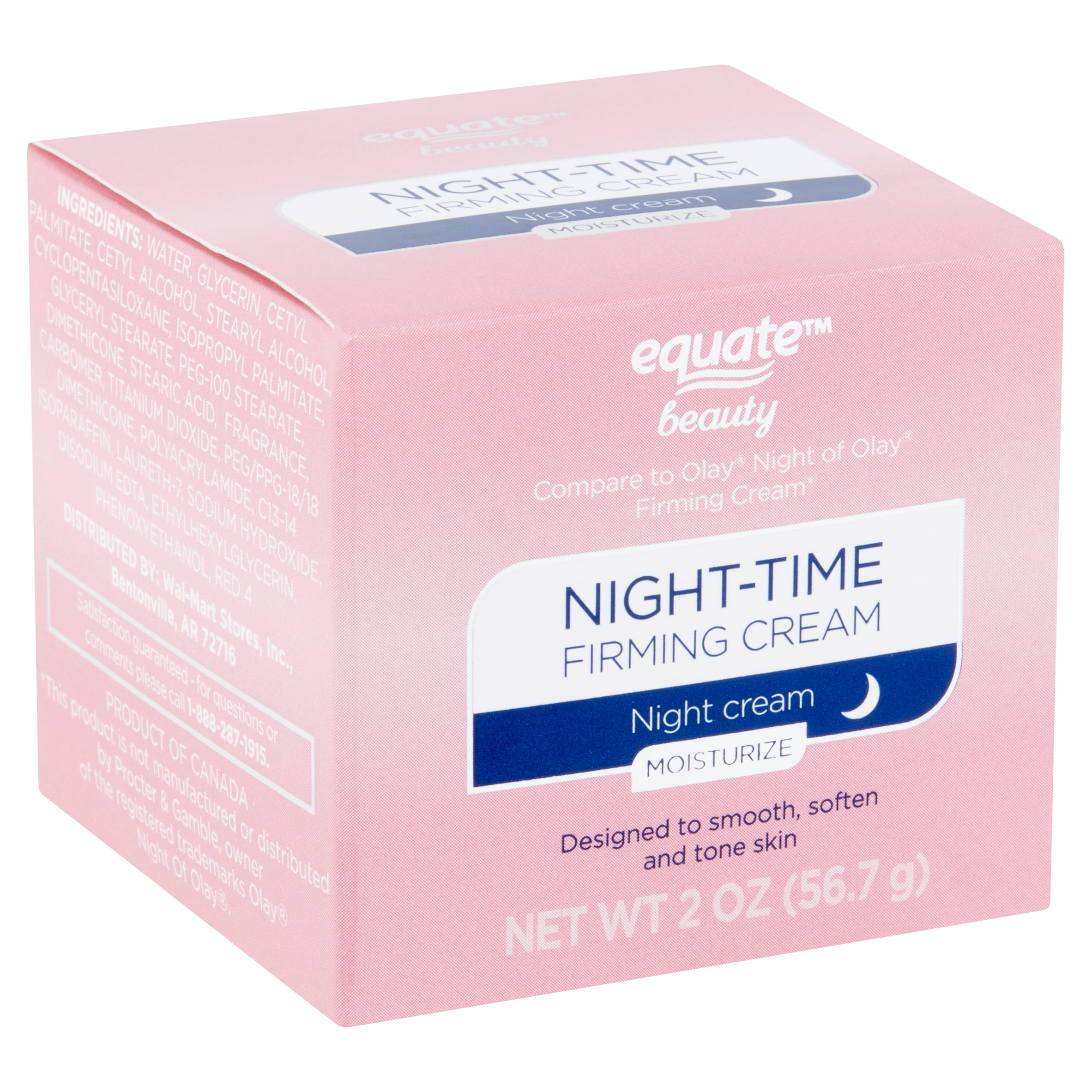 Equate Beauty Night Time Firming Moisturize Face Cream, Oil Free, 2 oz