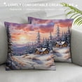 thumbnail image 3 of COMIO Christmas Farmhouse Throw Pillow Covers Pack of  Winter Scenes Happy New Year Snowy Purple Soft Sofa Zipper Living Room Patio Bed Home Decor Square Cover, 3 of 5