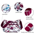 thumbnail image 3 of Bolso bandolera multibolsillos de nailon con diseño floral para mujer, bolso de hombro de viaje, carteras de mano para mujer, 3 of 6