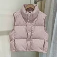 thumbnail image 2 of Sexlip Women Quilted Puffer Vest Corduroy Sleeveless Stand Collar Winter Trendy Jacket Chunky Casual Outerwear with Pocket Pink S, 2 of 4