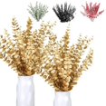 thumbnail image 4 of 10 piezas de tallos de eucalipto, hojas de eucalipto artificiales para el hogar, ramo de flores, centro de mesa, decoración de boda, decoración navideña, 4 of 5