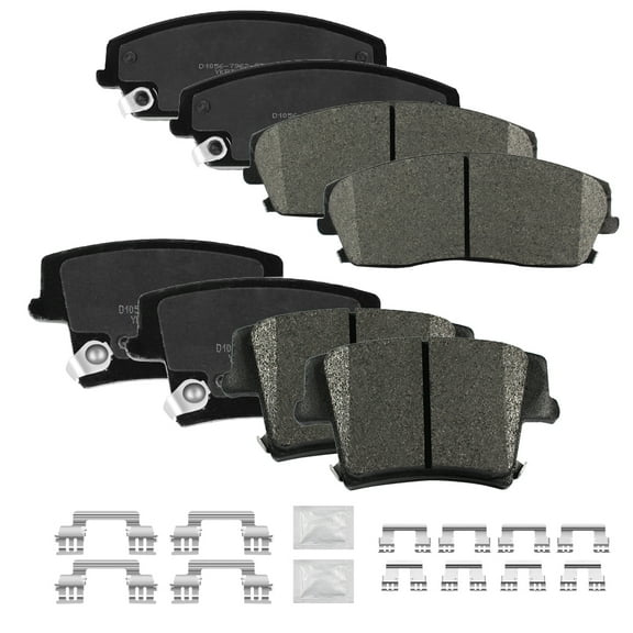 ACB ZONE Front & Rear Disc Ceramic Brake Pads Set w/Hardware Fit for 2006 2007 2008 2009 2010 2011 2012 2013 Dodge Charger-[2005-2008 Dodge Magnum