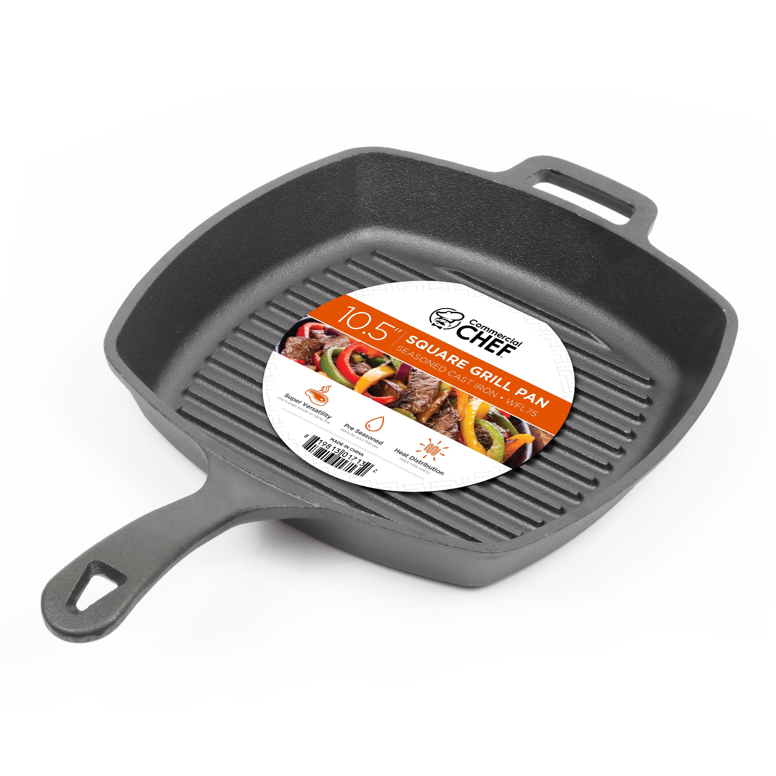 Commercial Chef CHFL75 10.5 Inch Square Grill Pan