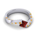 thumbnail image 3 of 1.20 Carat Natural Diamond Garnet & Citrine Gemstone Beautiful Bridal Ring for Ladies Solid 14K White Gold Size 10.5 by Diamond-Capitals, 3 of 8